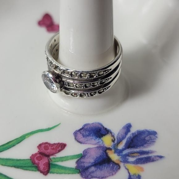 ❤ ESTERLING SILVER RING SIZE 7 - Picture 3 of 9